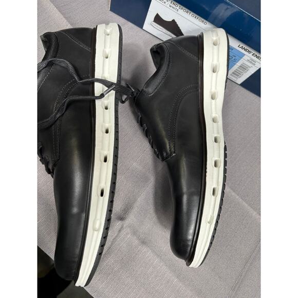 Lands End Sport Oxford Comfort Shoes Mens Size 13 Black & White 1908426 NEW main image 8